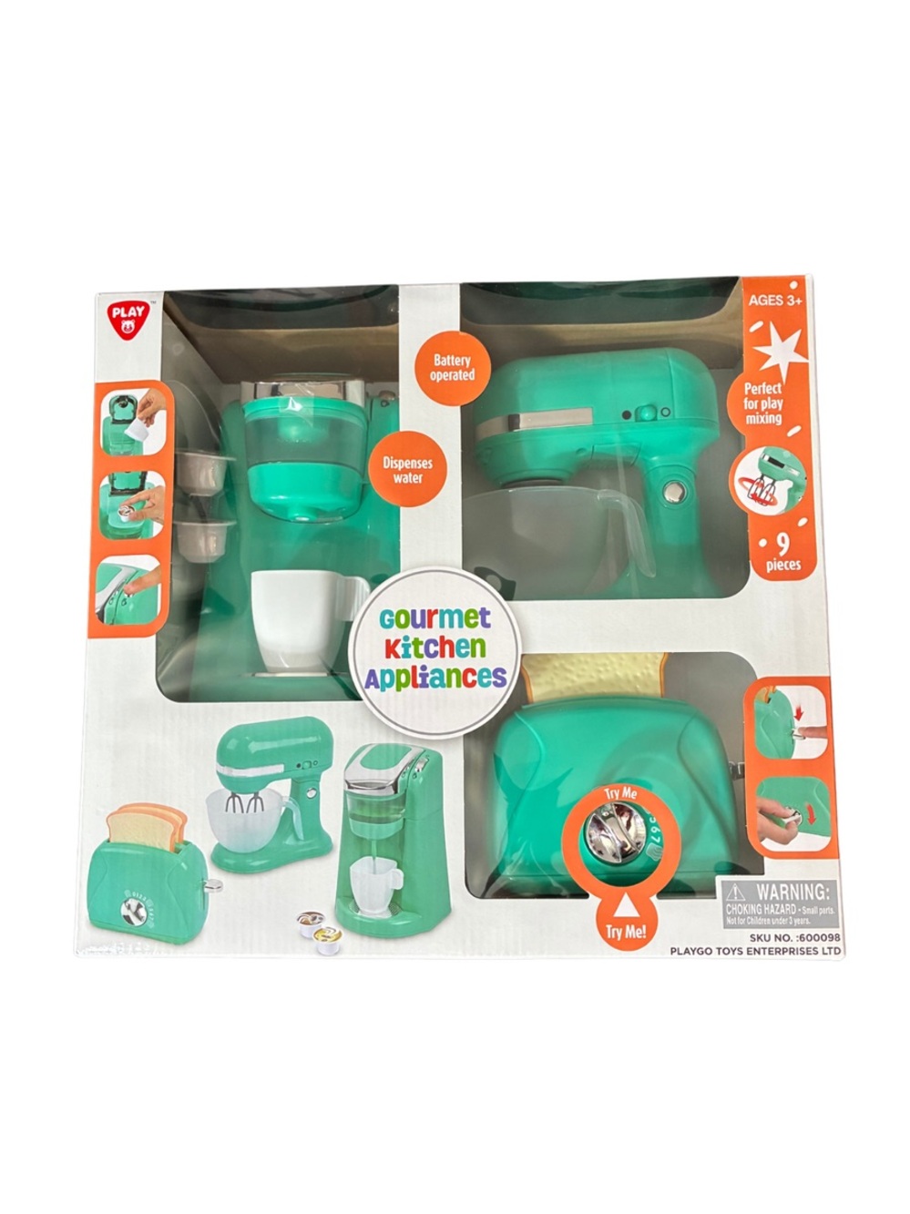 Gourmet Kitchen Appliances Kids Toy Set - Teal Green